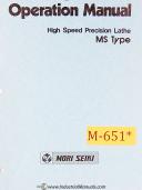 Mori Seiki-Mori Seiki MS S & G Type, Lathe Parts List Manual 1972-G-MS-Standard-05
